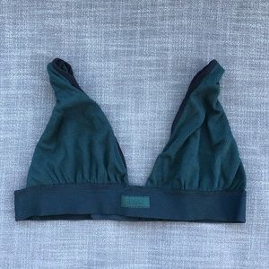 Skims Cotton Plunge Bralette - Deep Sea
